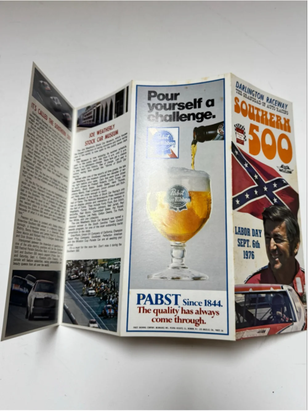 Vintage 1976 Darlington Raceway Southern 500 NASCAR Program / Flyer